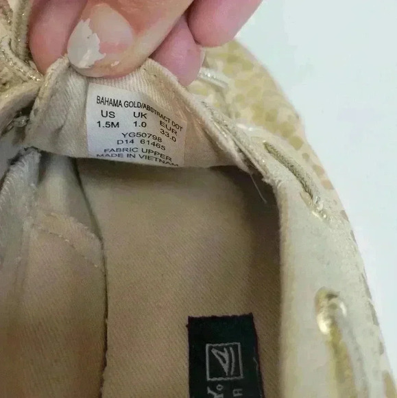 Sperry Girls Bahama Gold/Abstract Dot Casual Shoes Size 1.5M - Picture 9 of 9